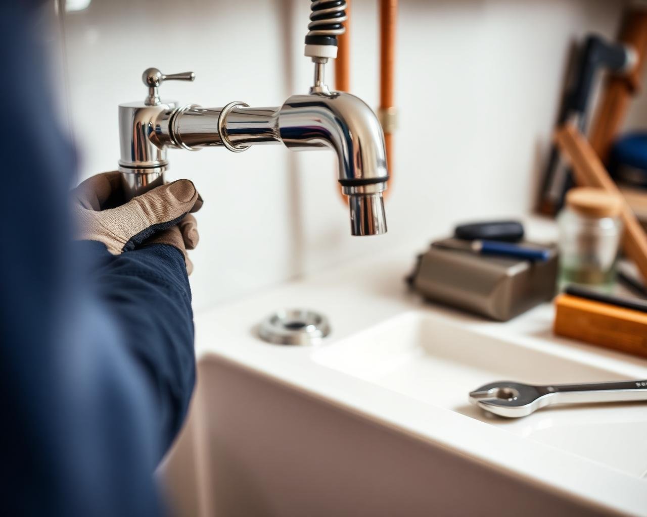 Installation de robinetterie par un plombier professionnel